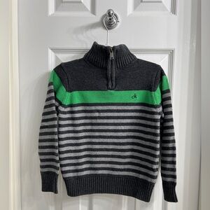 Boys Knit Sweater – Calvin Klein Jeans – Gray & Green – Size M (5/6) – Like New